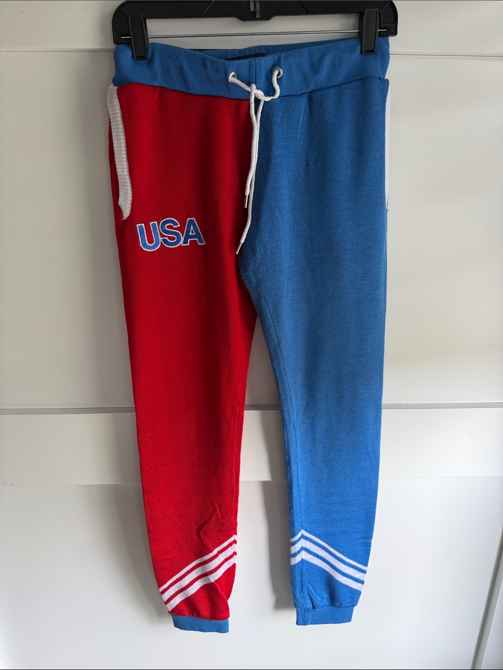Tipsy Elves Red and Blue USA Colorblock Track Joggers